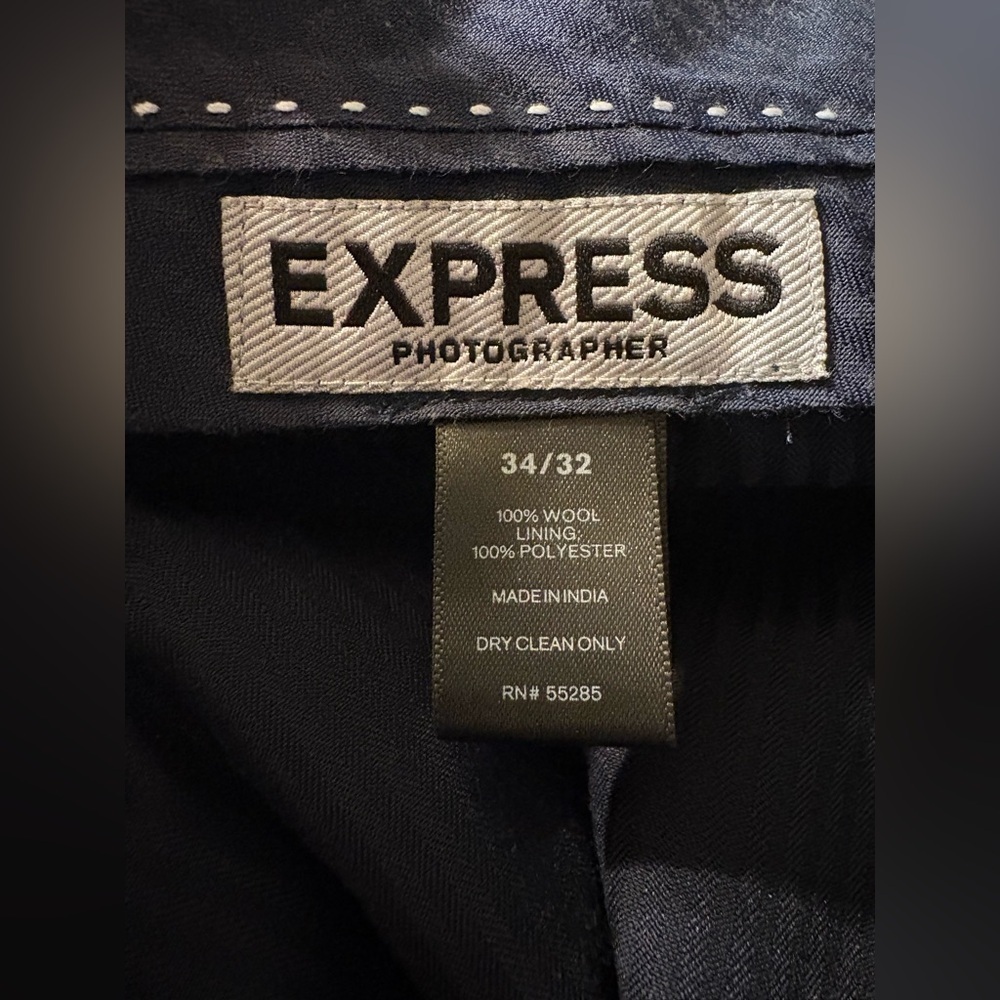 Express Men's Charcoal Dress Pants - Picture 2 of 3